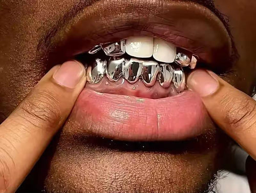 Silver grillz
